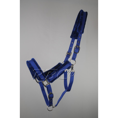 Luxe Trekpaard halster met "bont" voering