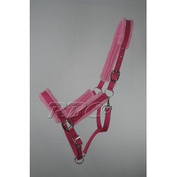 Luxe Trekpaard halster met "bont" voering